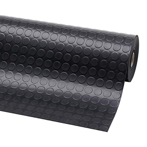 MYOYAY Coin Rubber Matting - 5x1M Roll, Garage Flooring Mat, 3mm Thick, Heavy Duty, Checker Plate, Insulation Mat for Gym, Shed, Van, Garage, Workshop