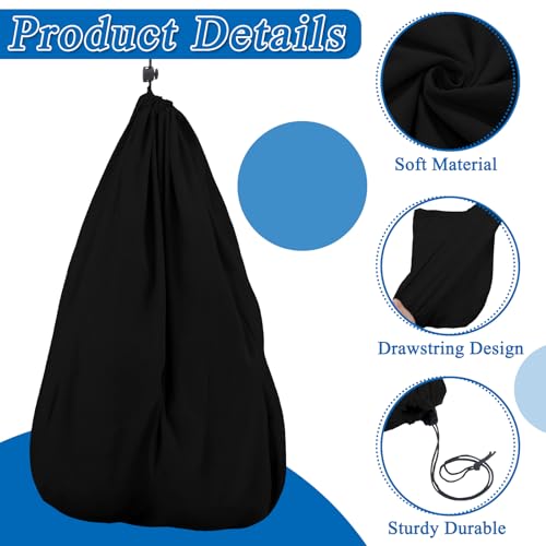 Image of 4 Pcs Travel Shoe Bags Spandex Shoes Pouch with Interior Divider and Drawstring for Women Men Luggage Packing (Black)