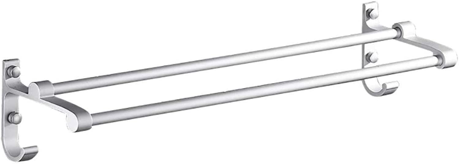 Rail double bar de serviette mural fini acier sabot de qualité supérieure 60cm