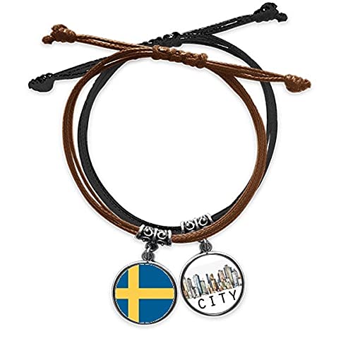 Drapeau national bracelet cuir suède de haute qualité fait main