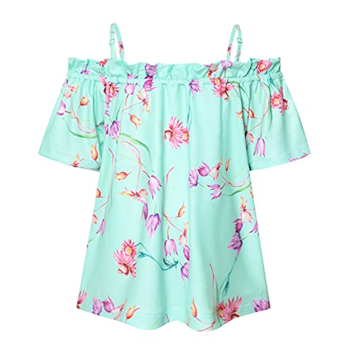 Girls Off Shoulder T-Shirts Floral Tee Shirt Tops Tie T Shirts Tunic Top 6 7 Shirt #TOP1