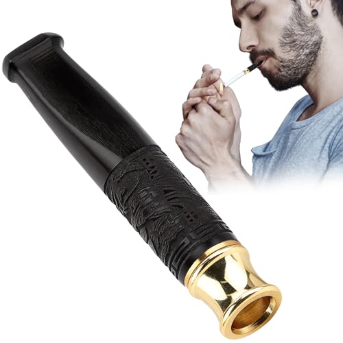 Mbsomnus Porte-cigarette en Bois Fume-cigarette Noir Filtre Cigarette a Rouler Sculpté Anti Goudron Réutilisable Porte Cigarette Femme pour Cigarettes et Toutes Tailles