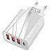 Produktbild Ladegerät 4 Port Charger USB+C Netzteil Schnellladefunktion Smart Charge Solid Charge USB+C Handy-Ladegerät zur Wandmontage Tragbares Schnellladegerät MuSheng