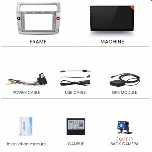 Pantalla de coche para Citroen C4 con Android Auto inalámbrico y Bluetooth 7