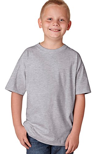 T-shirt Hanes Kids Nano-T en coton premium résistant taille L gris