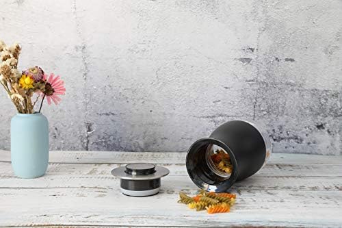 Hearth & Wreath: Black 3PC Kitchen Canisters Sugar, Tea, Coffee, Food, Candy. Tight Seal to lock out moisture. Glass Bottom. Chrome Plated Lid.