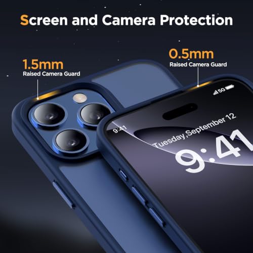 Image of Miracase Magnetic for iPhone 16 Pro Max Case, [Compatible with MagSafe] [Military-Grade Protection], Anti-Fingerprint, Slim Case for 16 Pro Max 6.9 inch- Dark Blue