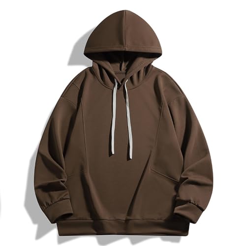 Cute Plain Hoodies for Men Lightweight Fleece Solid Color Hooded Sweatshirt Pullover Long Sleeve Basic Fall Outfits2
