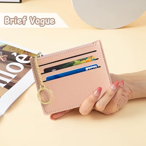 Elegant RFID Blocking Slim Wallet for Women - Lightweight Leather Credit Card Holder with Coin Pocket (Pink) - Image 3