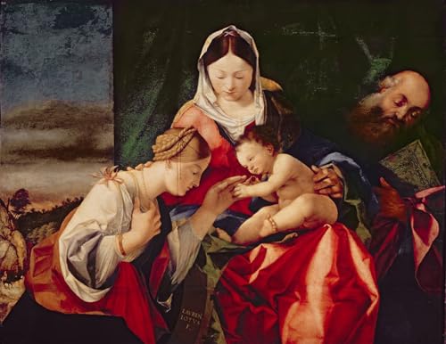 Tableau Mariage Mystique de Sainte Catherine 60x90cm pour décoration de chambre