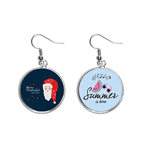 Pendientes de sandía de Santa Claus para verano y Navidad