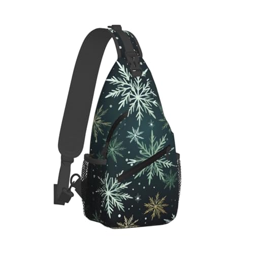 Bolso cruzado con patrón de copo de nieve navideño miniatura 2