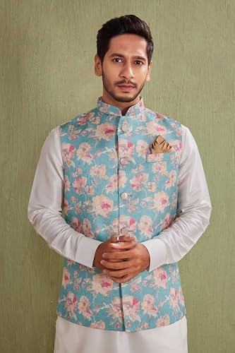 Indian Traditional Jacquard Waistcoat Wedding Festive Occasions Nehru Jacket For Men3