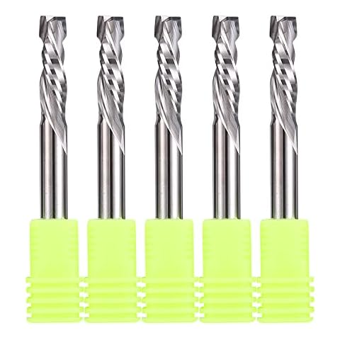 EU_HOZLY 5 Stück Hartmetall-Kompressionsfräser Up&Down 2 Flöten-Schaftfräser 6 mm (0,236 Zoll) Schaft mit 6 mm (0,236 Zoll) Schnittdurchmesser, 22 mm (0,866 Zoll) Schnittlänge für CNC-Fräsmaschine Cover