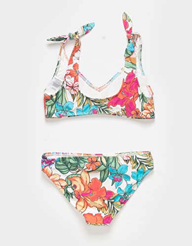 O'neill Tie Shoulder Bralette Girls Bikini Set White #TOP1