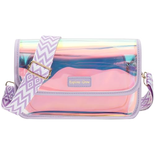 Image of PACKISM Clear Bag for Stadium Events - Clear Purses for Women Transparent Crossbody Messenger Bag for Concerts Game Day