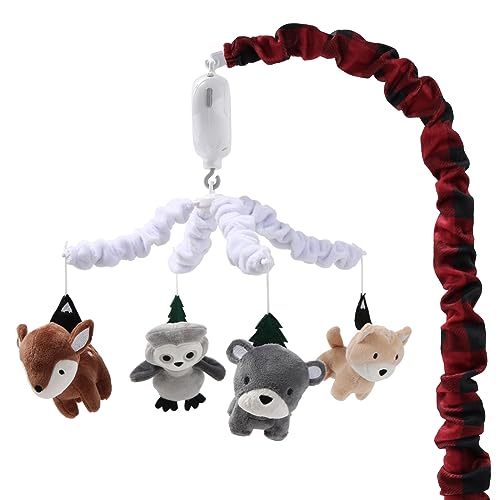 Image of The Peanutshell Woodland Animal Crib Mobile for Baby Boys or Girls | Digital Music Box with 12 lullabies