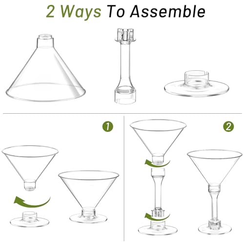 Qeirudu 40 Pack Plastic Martini Glasses thumb #2