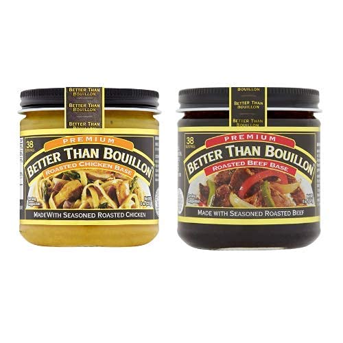 Better than Bouillon Premium Roasted Beef Base Roasted Chicken Base 8 ounce Jars Pack of 2