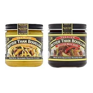 Better than Bouillon Premium Roasted Beef Base Roasted Chicken Base 8 ounce Jars Pack of 2