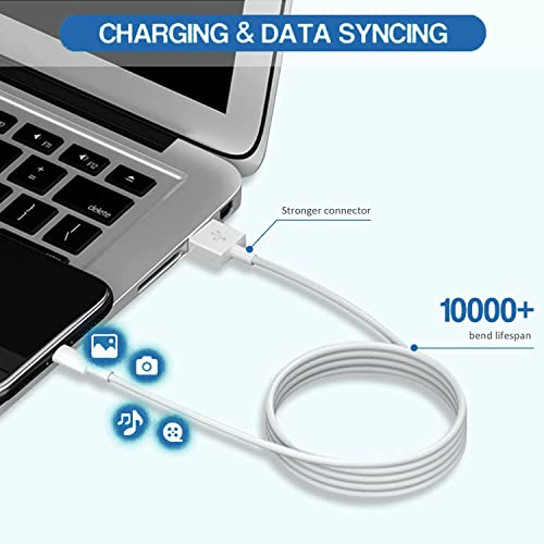 Image of Marchpower USB to Lightning Cable, Fast Charging and Data Sync Cable Compatible for iPhone 14,13, 12,11, X, 8, 7, 6, 5, iPad Air, Pro, Mini, Fast Charging Lightning Cable, (Pack of 1) - White