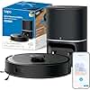 Tapo RV30 MAX Plus Robot Aspiradora, Potencia de succión Ultra de 5300 Pa con fregado, Base de Autovaciado automático de 3 l, navegación LiDAR+IMU Avanzada, Control por Voz y aplicación,Negro