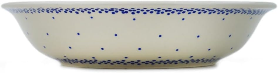 Polmedia Polish Pottery Pasta Bowl 9-inch - Tail Feathers Pattern Handmade in Boleslawiec Poland + Certificate of Authenticity