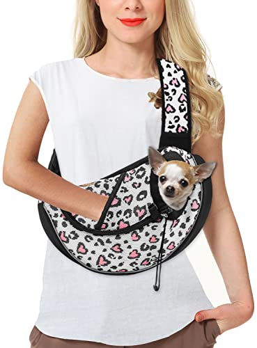Pet Dog Sling Carrier Breathable Mesh Sling Bag Safe Hands Free Adjustable Dog Satchel For Small Dogs Cats To Outdoor Travel #TOP7