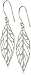 Sterling Silver Cut Out Leaf Drop Earrings