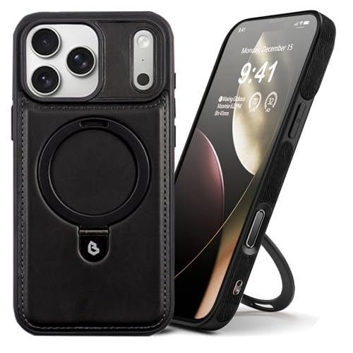 Mipoclea Leren hoes voor iPhone 17 Pro Max (zwart, iPhone 17 Pro Max)