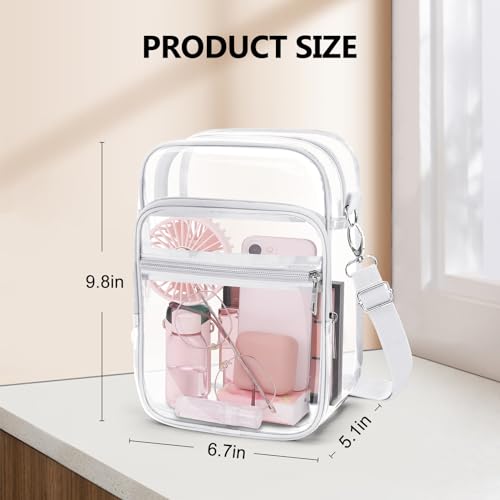 Image of Blvornl Clear Crossbody Bag with Adjustable Shoulder Strap, Stadium Approved PVC Purse Bag, Messenger Bag