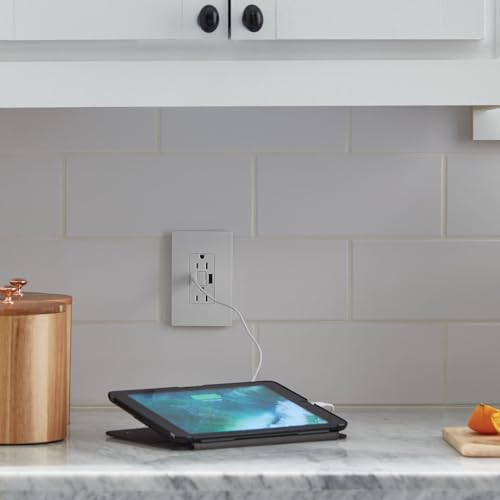 Legrand radiant 1597TRUSBAAW 15 Amp GFCI Self Test Tamper Resistant Decorator Duplex Outlet with USB Type A, White (1 Count) by Legrand - Used condition - US$23.72
