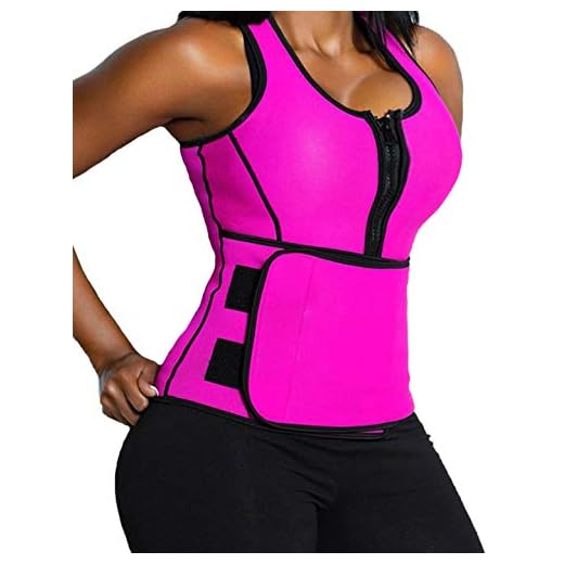Lelinta Neoprene Sauna Suit - Sauna Tank Top Vest With Adjustable Shaper Trainer Belt, Dark Pink, 2XL