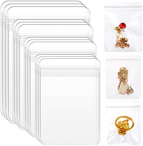 120Pcs Self Seal Plastic Pack Zipper Lock Bags Jewelry Bags Clear PVC Antitarnish Jewelry Rings Earrings Packing Resealable Poly Bags Jewelry Transparent Bags Storage Pouches Jewelry,Earrings,Rings