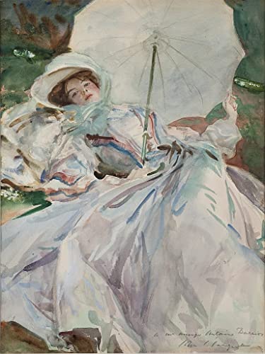Toile La Dame au parapluie de John Singer Sargent MSTECO - Image murale affiche décoration maison