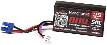 Dynamite 7.4V 800mAh 2S 50C Hardcase LiPo Battery EC2, DYNB825H2