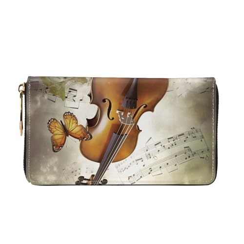 Butterfly and cello Women's Wallet Large Capacity Credit Card Holder Zip Phone Clutch Ladies Travel Purse2