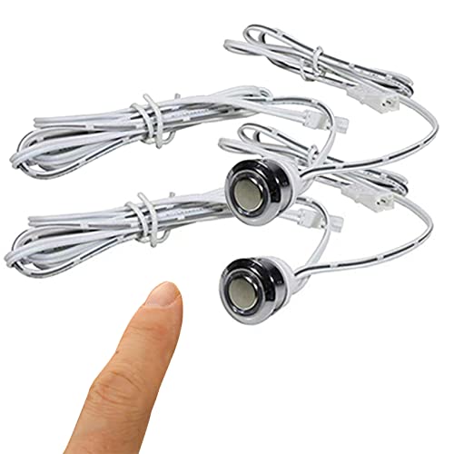 STBTECH Variateurs Tactiles LED 12 V, Interrupteur Tactile 5-24 V CC, Variation en Continu pour LampeLED - Avec Indicateur LED Bleue - Pour trou de Montage de 17 mm (fil dupont, Lot de 2) Cover