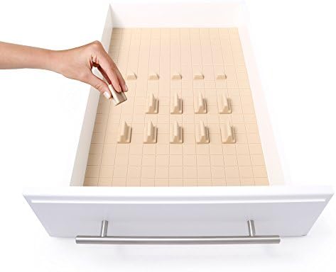 KMN Home DD00396 DrawerDecor Customizable Organizer, Drawer and Shelf Cabinet Liners, Non-Slip and Easy Clean, Deluxe Starter Kit, 16 Piece - Natural