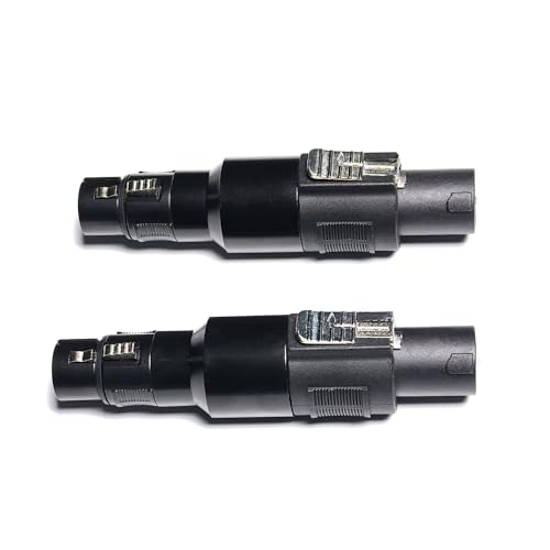 Adaptador WJSTN Speakon a XLR 3 pin, 2 unidades negro miniatura 3
