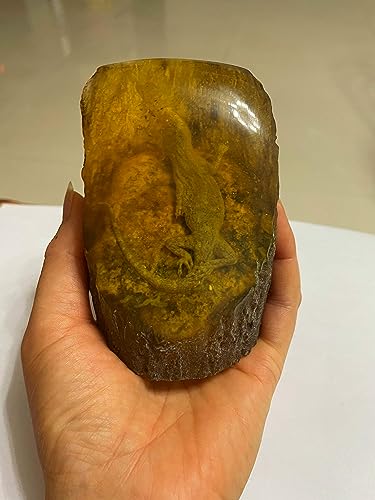 Image of Large Amber Ornaments Resin Amber Protolith Wormhole Ornaments Real Scorpion Specimens for Office and Home Ornaments (House Lizard)