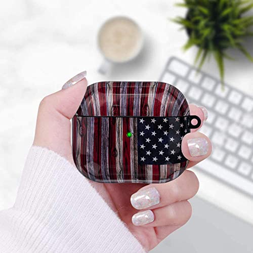 Compatible with Airpods 3rd Generation Case - Wonjury Protective Hard Compatible with Airpods 3 Case Cover Shockproof Women Girls with Keychain, American Flag by Wonjury - Used condition - Image 6
