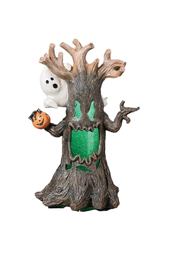 Roman 14” Lighted Swirl Spooky Halloween Tree – Glitter Water