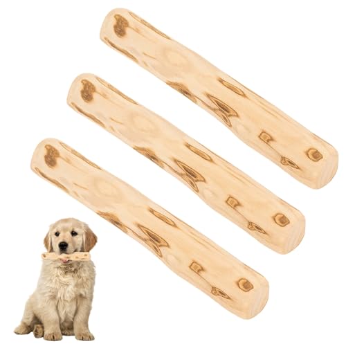 DvBCNMe 3 Stück Kauspielzeug Welpe, Kaffeeholz für Hunde, Welpen Spielzeug, Kauholz für Welpen, Für Starke Kauer, Natürliches Hundespielzeug gegen Langeweile XS(14CM*1.8-2)