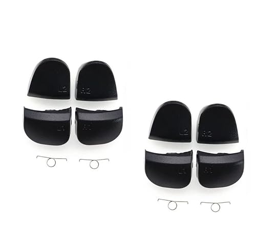 EC Support �݊��i PS5 ���C�����X�R���g���[���[ DualSense �f���A���Z���X BDM-010 L2 R2 �g���K�[ �{�^�� �o�l �X�v�����O ���� ���i �C�� �p�[�c (V1_Black_2Sets)