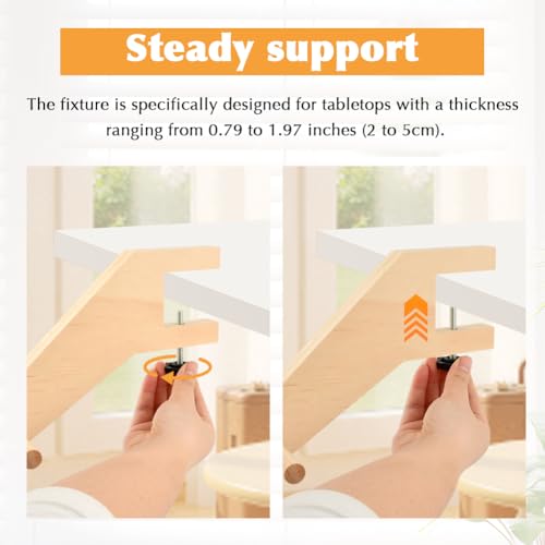 1 Pair Craft Paper Roll Holder,Wooden Craft-Paper Roll Holder Dispenser,Adjustable Width,Tabletop Easel Wrapping-Paper Dispenser for Art Supplies,for Home Office,Fits 0.79-1.97'' Thick Table — view 4