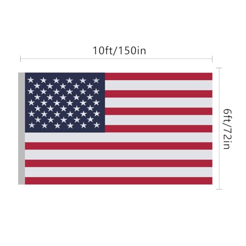 VICDRIA Large American Flag 6x10 Outdoor Heavy Duty Embroidered Stars by VICDRIA - Used condition - Image 9