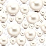 240Pieces Floating NO Hole Pearls Beads For Vases and 2300 PCS Water Beads,Highlight Pearls Bead Vase Filler for Centerpieces,Vase Centerpiece for Vase Fillers Party Table Wedding 8/14/20mm(White)