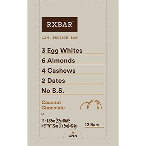 Rxbar Protein Bars, Protein Snack, Snack Bars, Coconut Chocolate, 22Oz Box (12 Bars) #TOP5