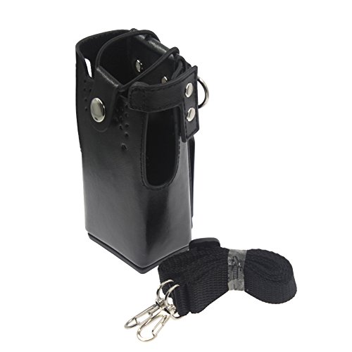 TENQ Hard Leather Holster Handsfree Case with Belt Clip for Motorola GP680 GP360 GP380 MTX8250 GP340 GP380 HT750 HT1250